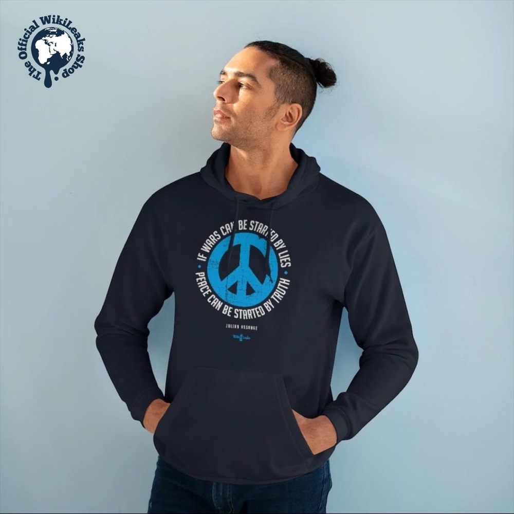 Hanes Comfort Blend Wikileaks Black Hoodie